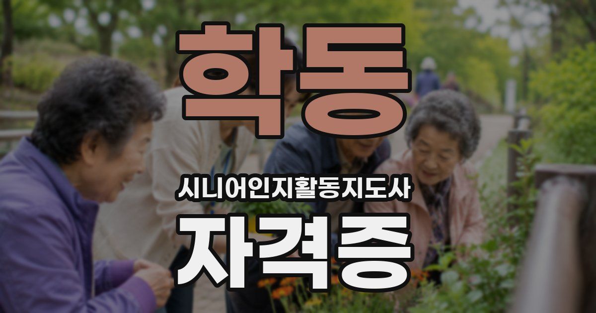학동 시니어인지활동지도사 자격증