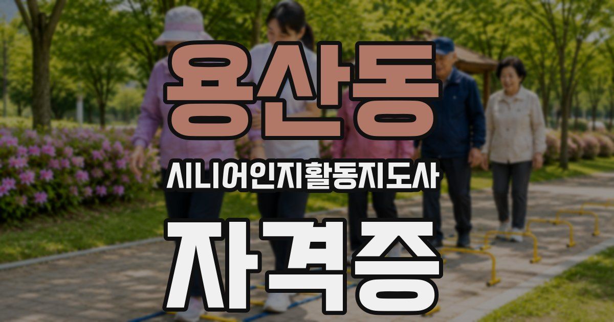 용산동 시니어인지활동지도사 자격증