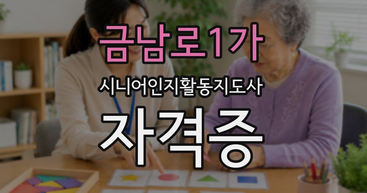 금남로1가 시니어인지활동지도사 자격증