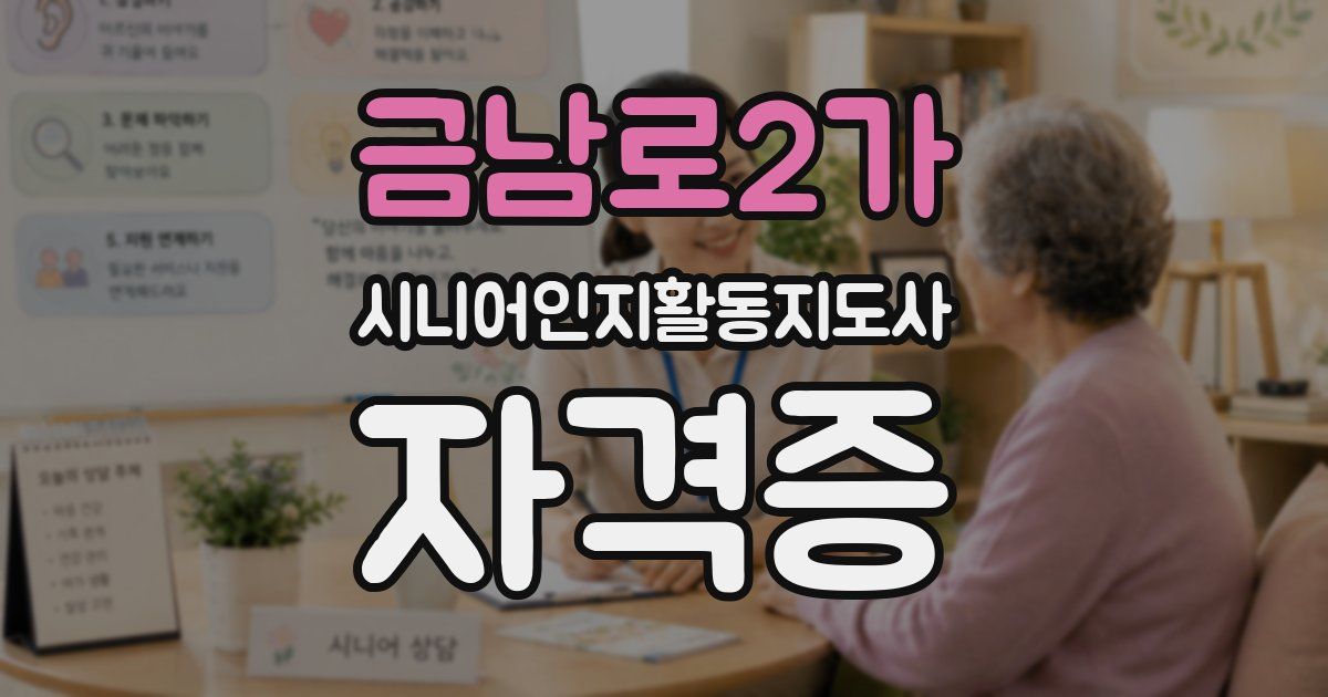 금남로2가 시니어인지활동지도사 자격증