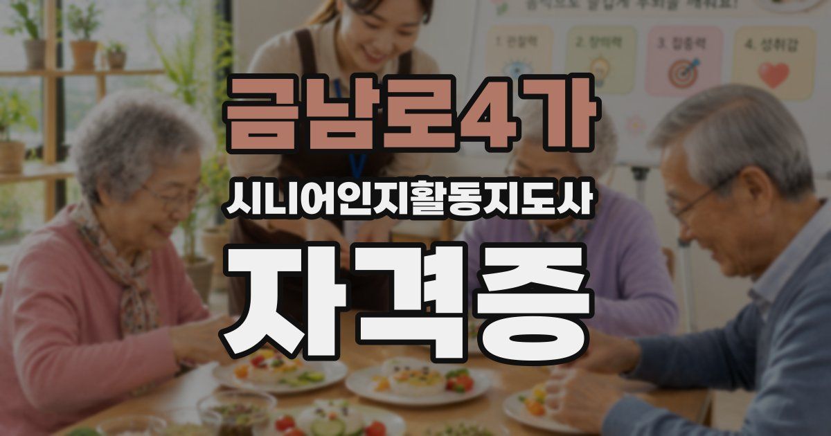 금남로4가 시니어인지활동지도사 자격증