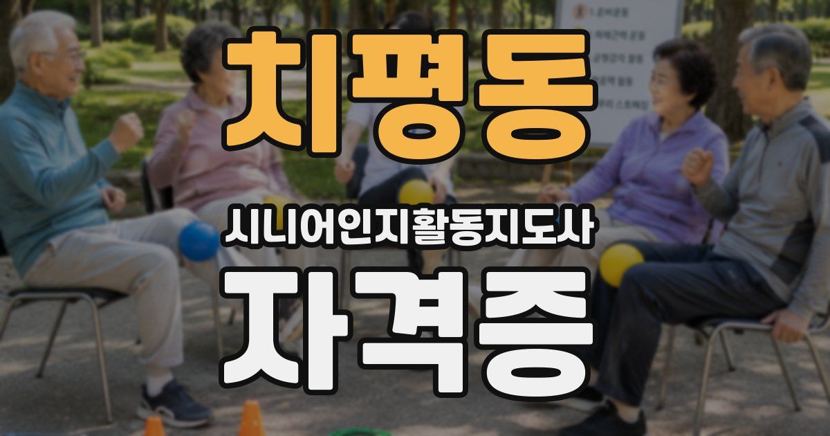 치평동 시니어인지활동지도사 자격증