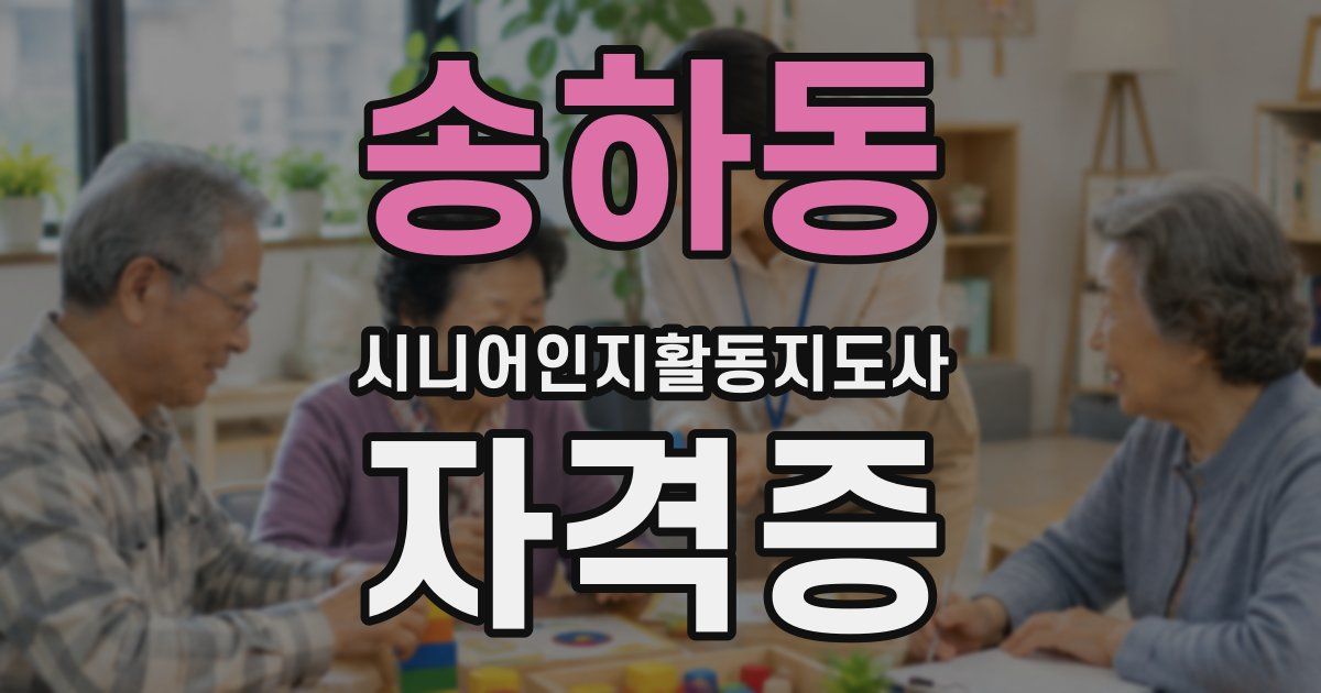 송하동 시니어인지활동지도사 자격증