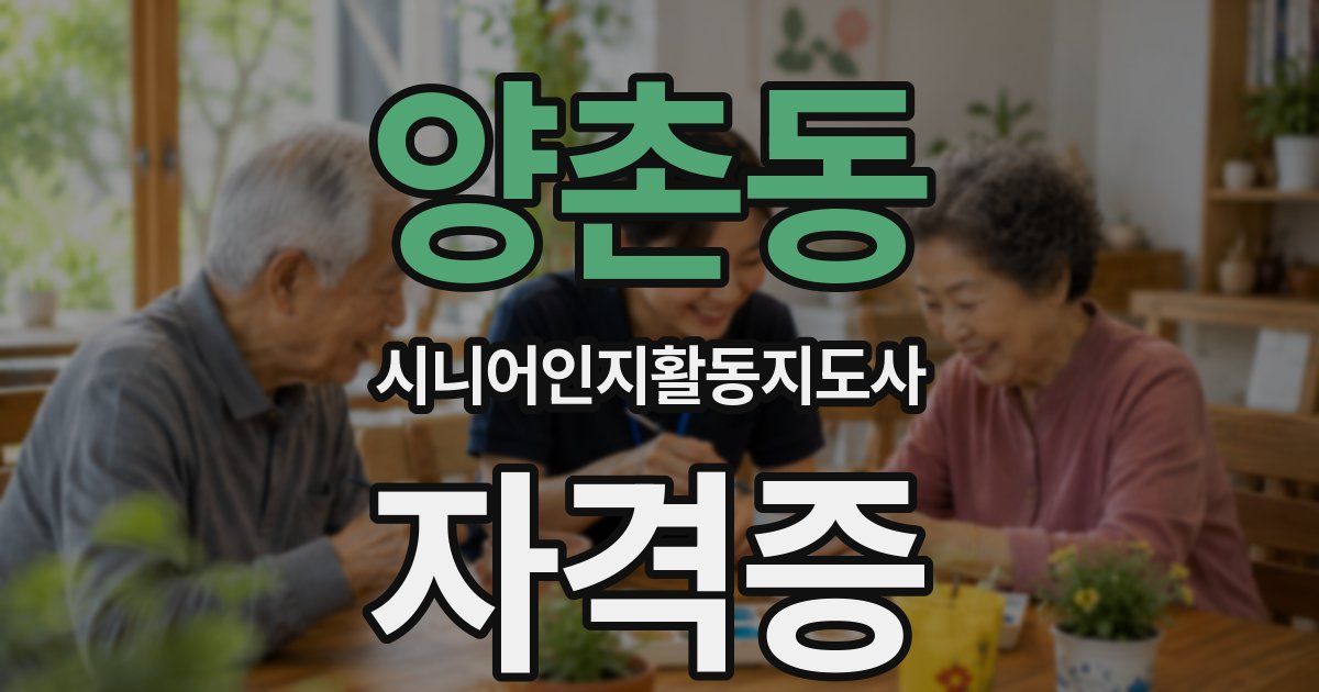 양촌동 시니어인지활동지도사 자격증