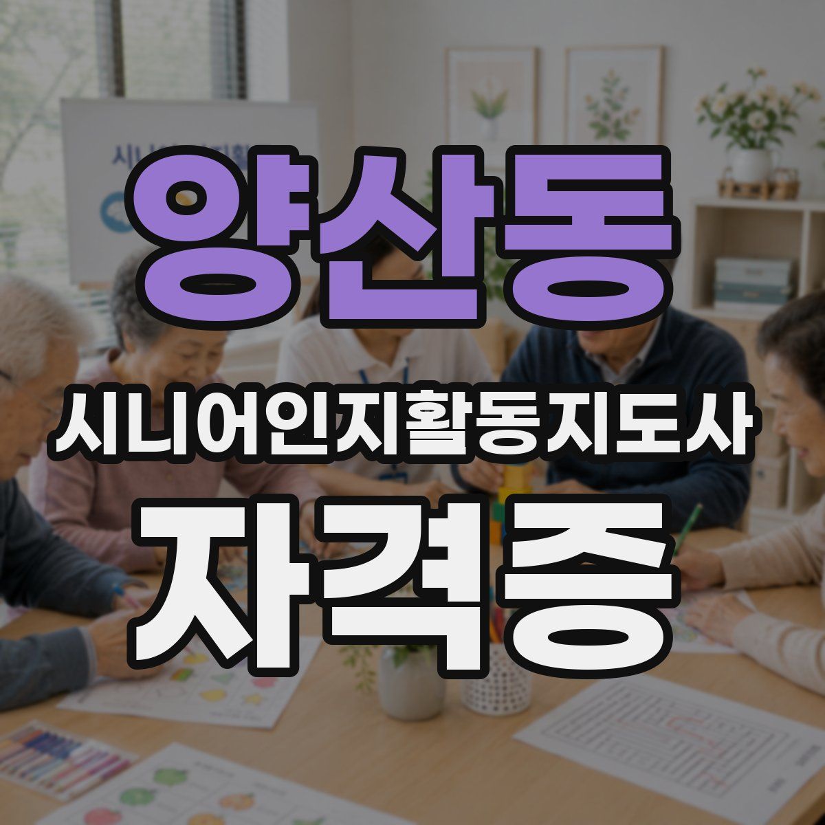 양산동 시니어인지활동지도사 자격증
