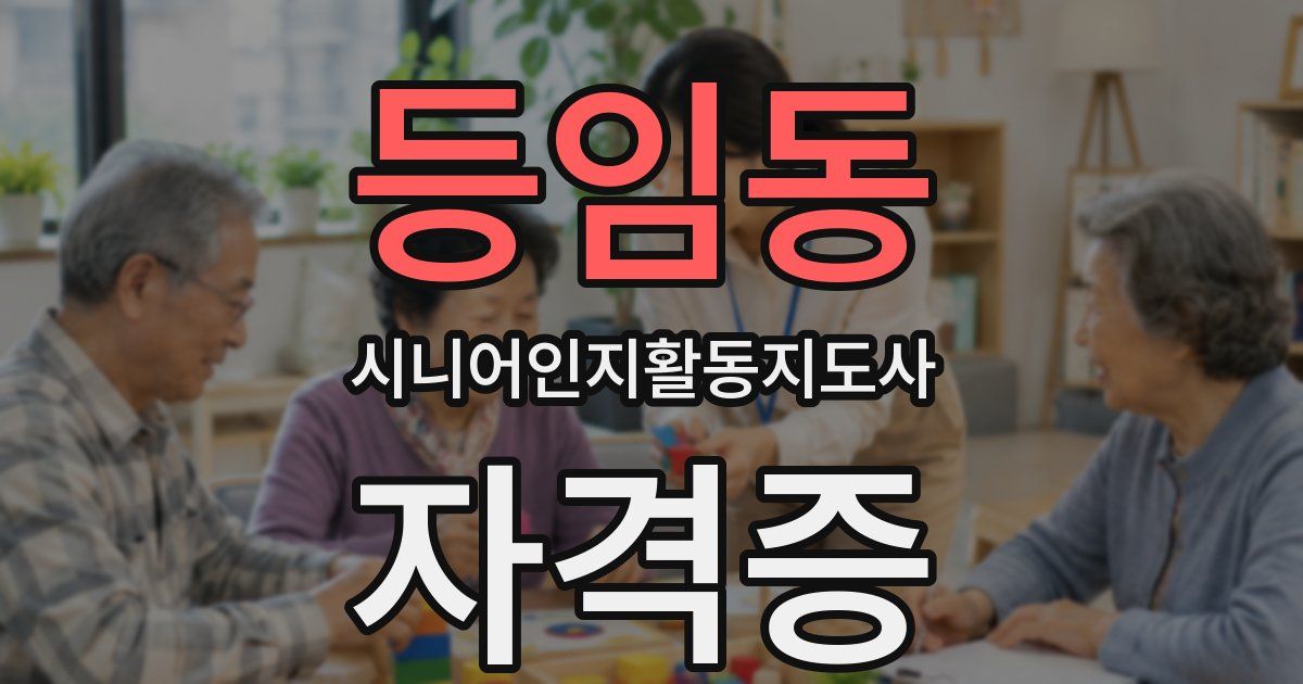 등임동 시니어인지활동지도사 자격증