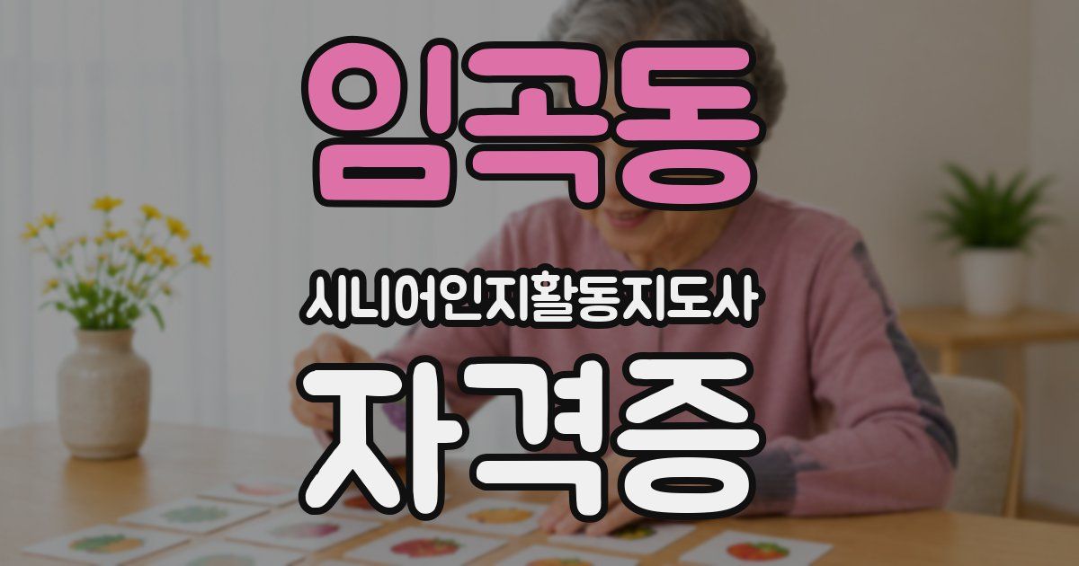 임곡동 시니어인지활동지도사 자격증