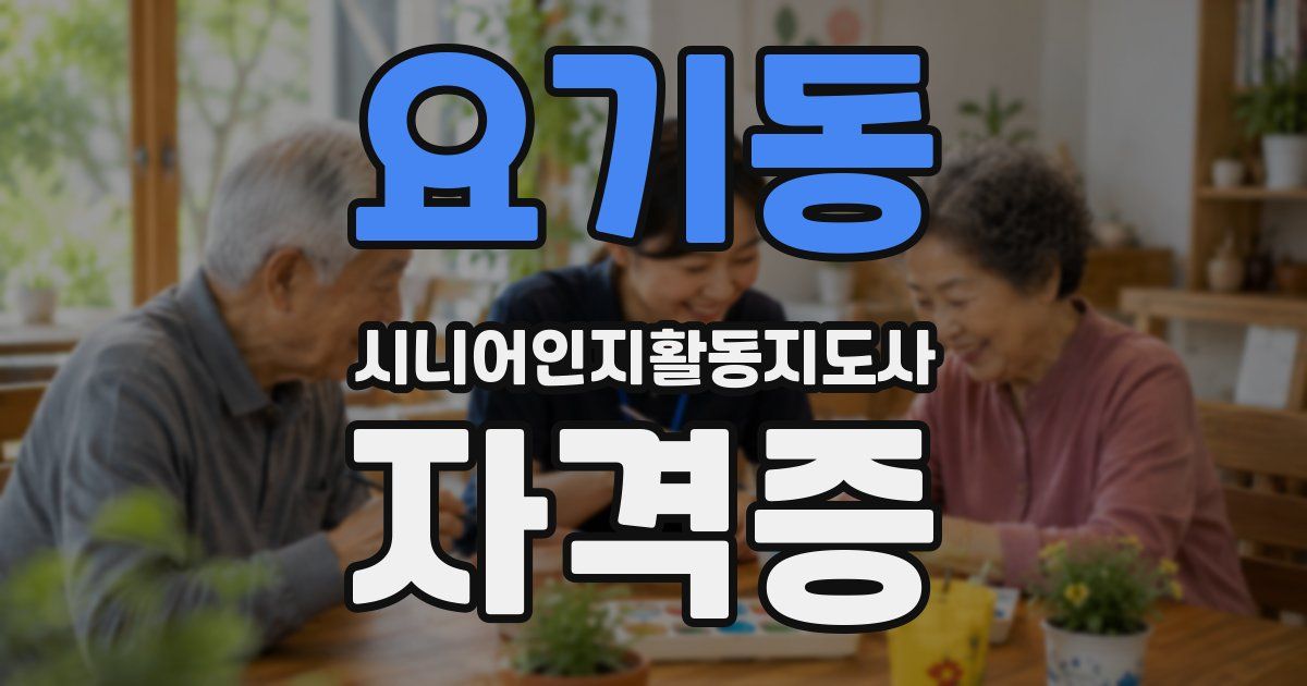 요기동 시니어인지활동지도사 자격증