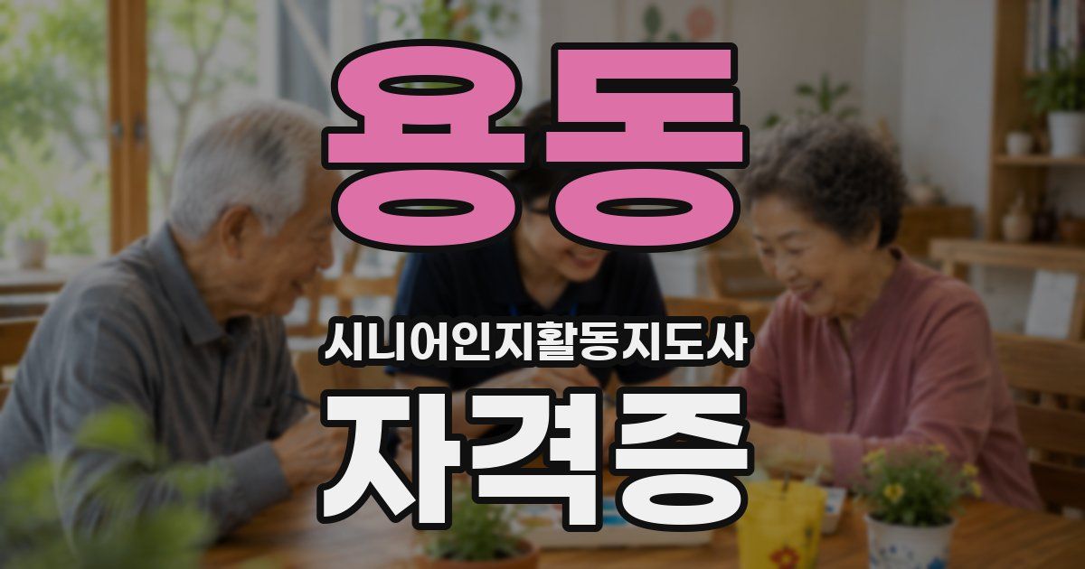 용동 시니어인지활동지도사 자격증