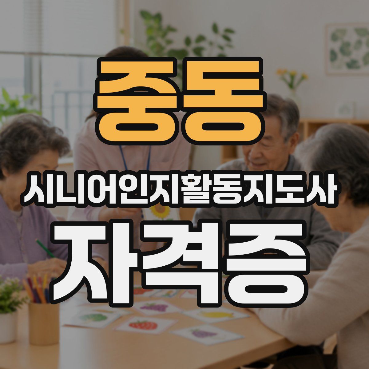 중동 시니어인지활동지도사 자격증