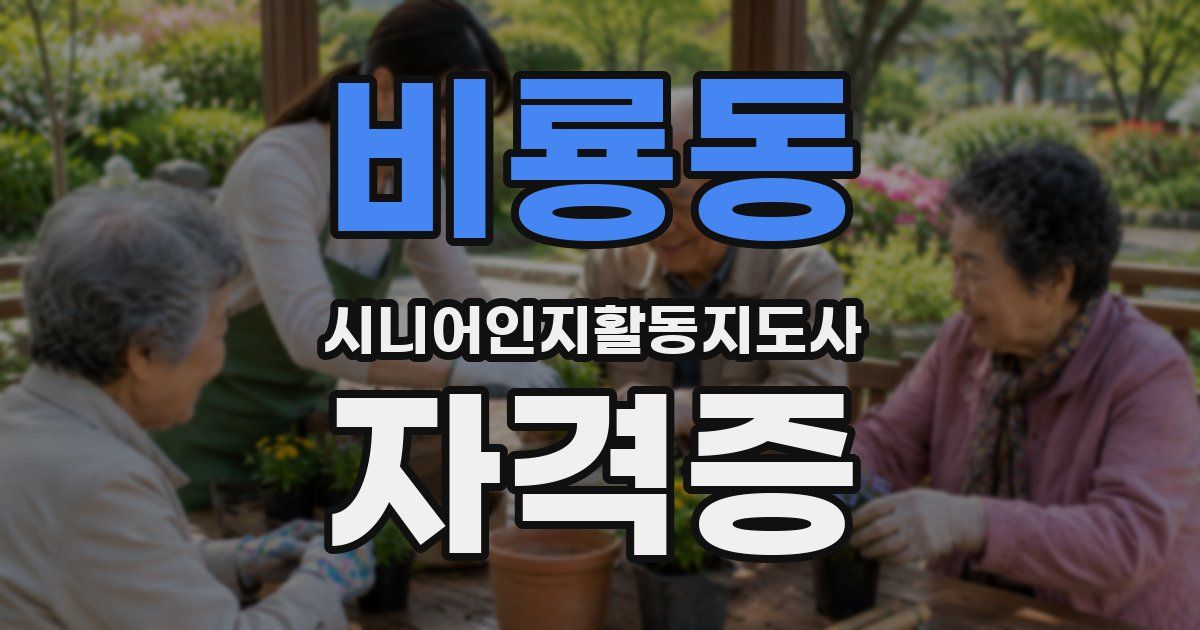 비룡동 시니어인지활동지도사 자격증