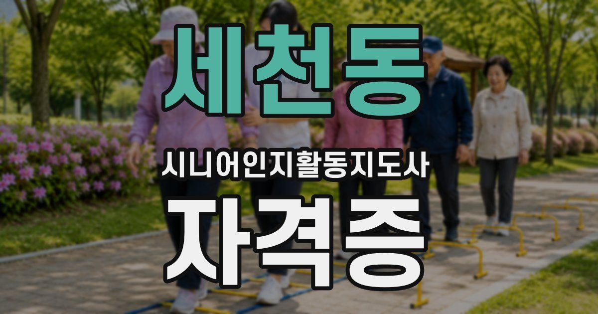 세천동 시니어인지활동지도사 자격증