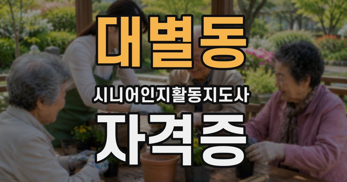 대별동 시니어인지활동지도사 자격증