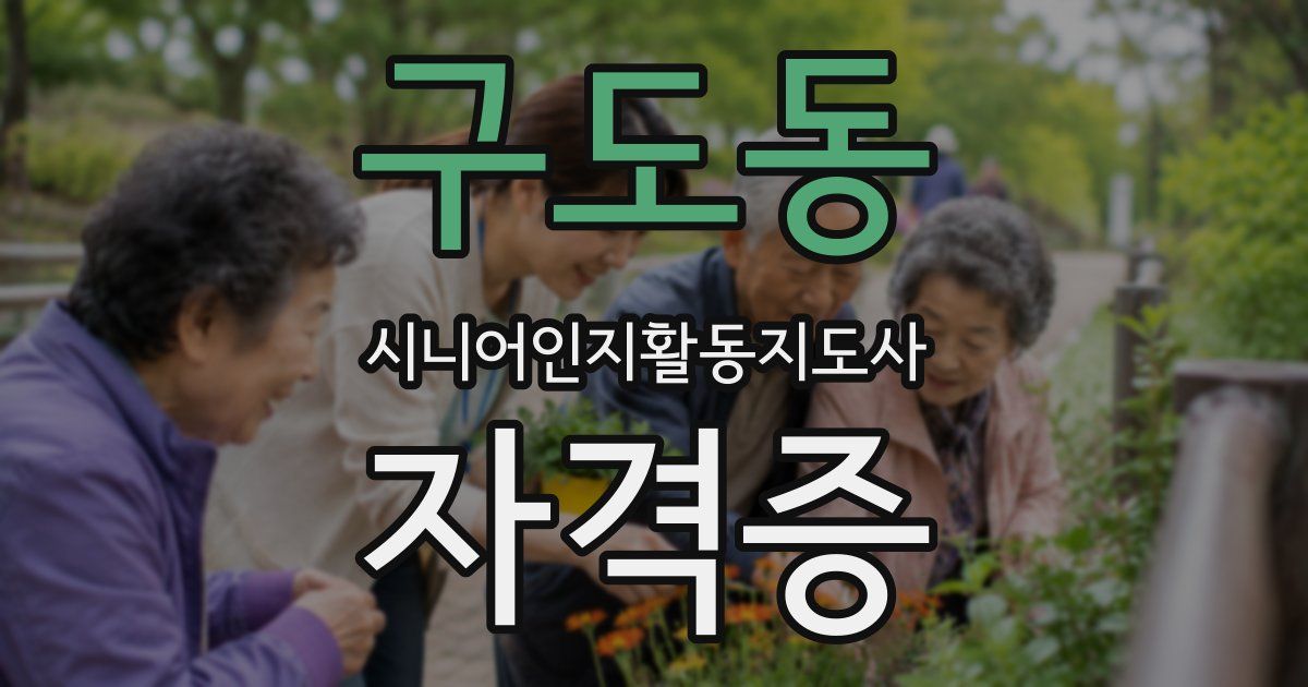 구도동 시니어인지활동지도사 자격증