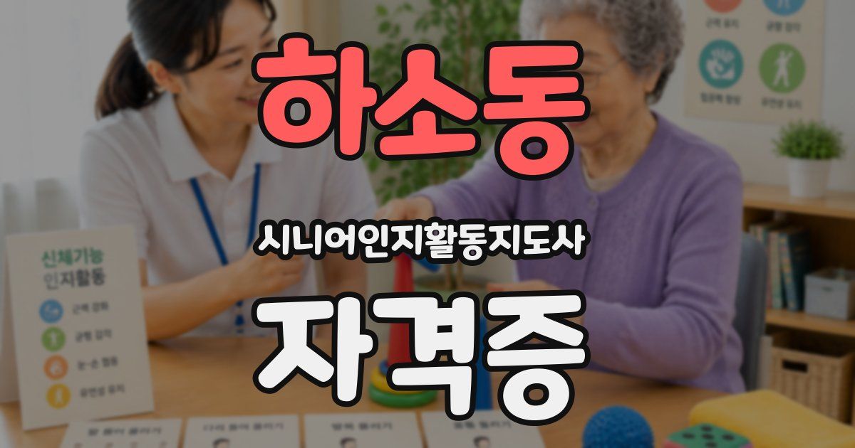 하소동 시니어인지활동지도사 자격증