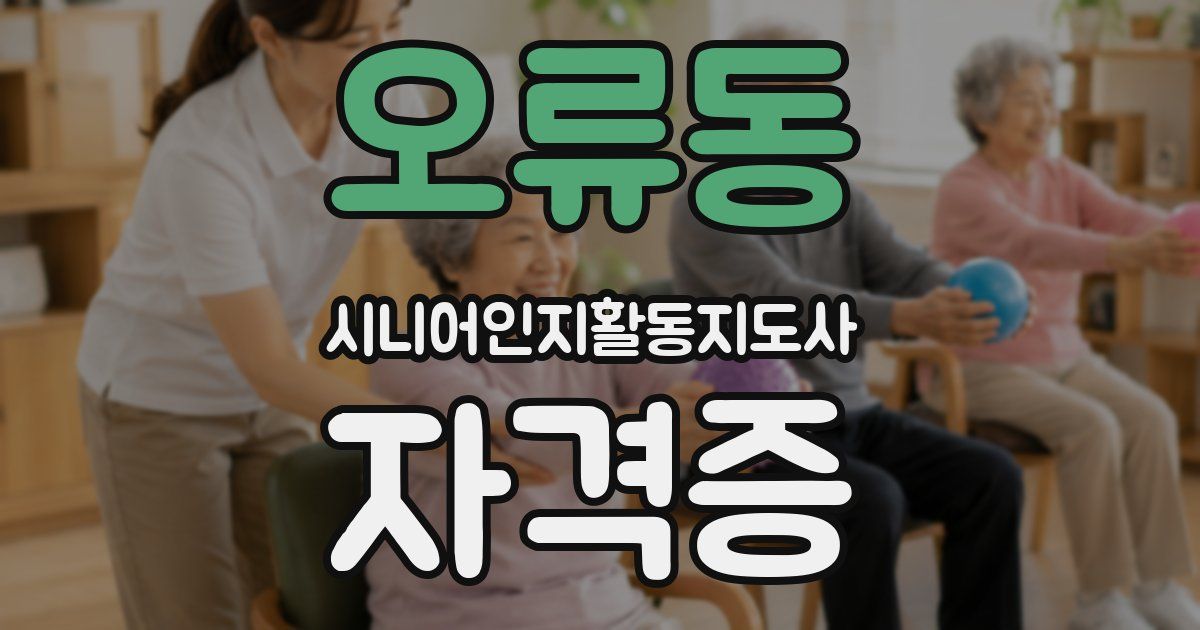 오류동 시니어인지활동지도사 자격증
