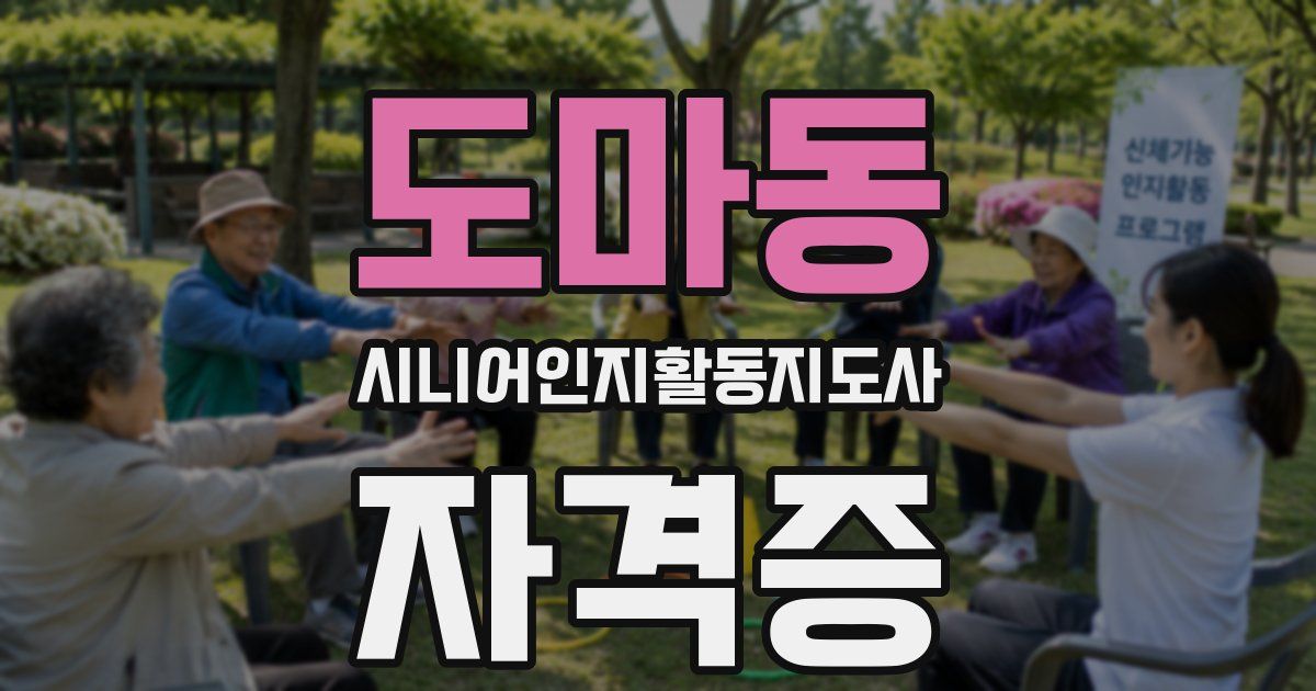 도마동 시니어인지활동지도사 자격증