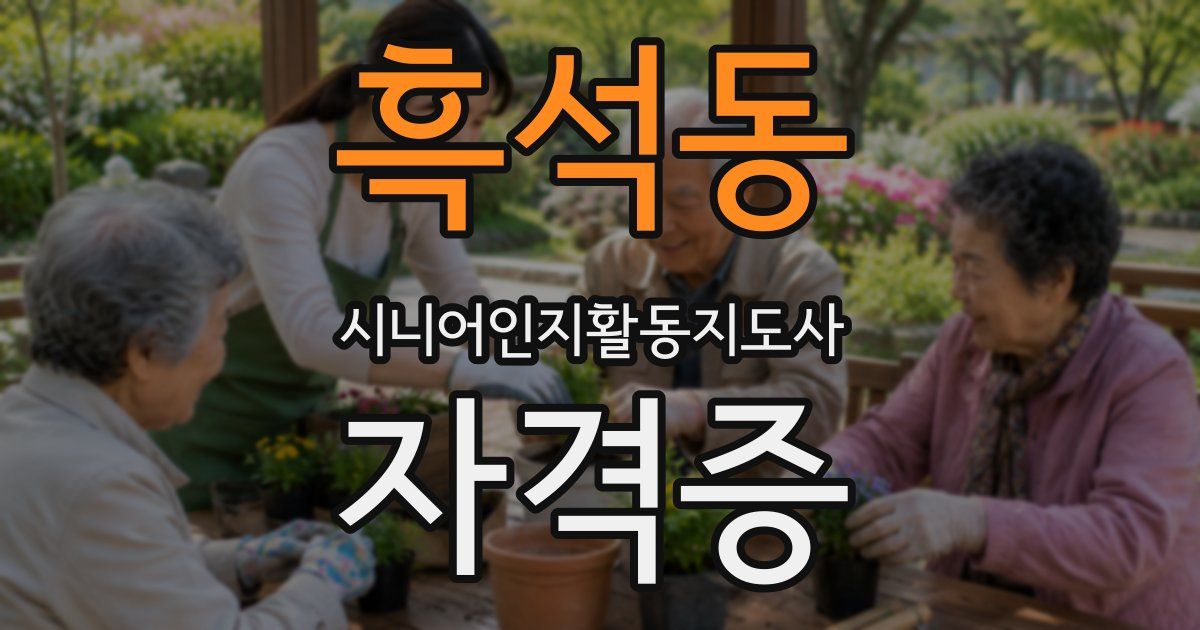 흑석동 시니어인지활동지도사 자격증