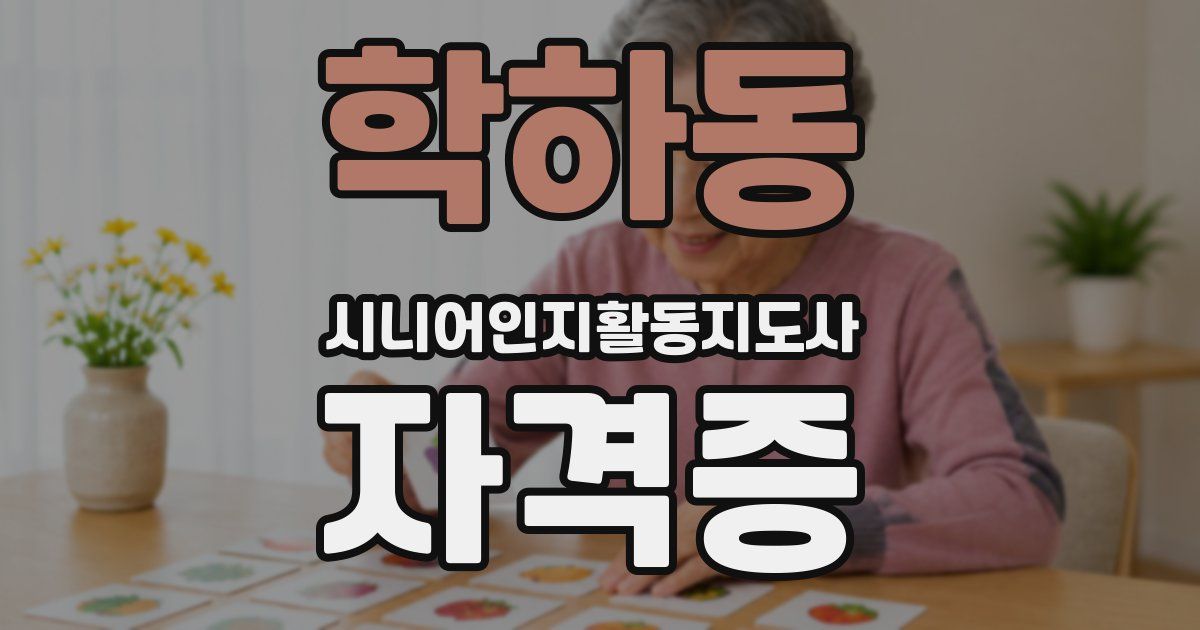 학하동 시니어인지활동지도사 자격증