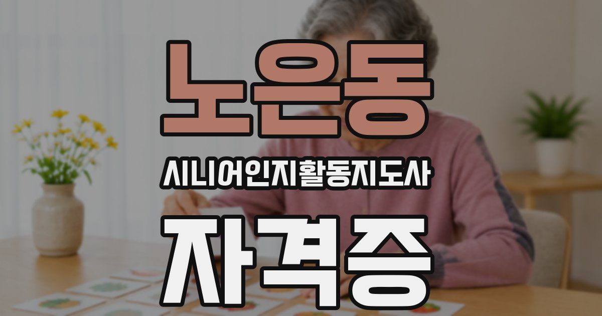 노은동 시니어인지활동지도사 자격증