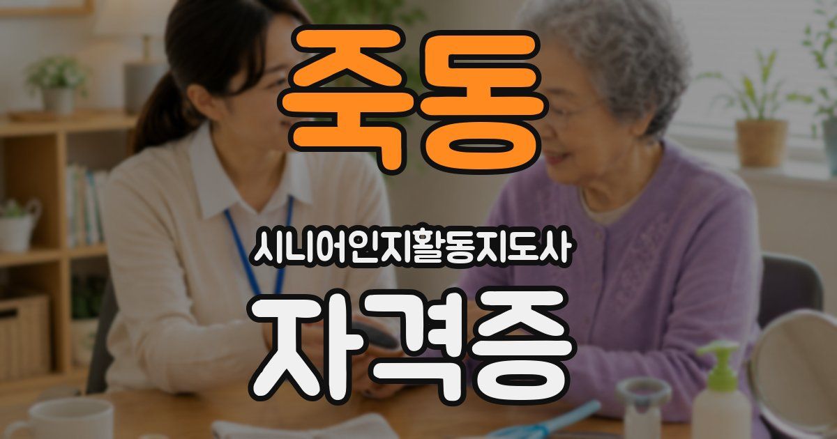죽동 시니어인지활동지도사 자격증
