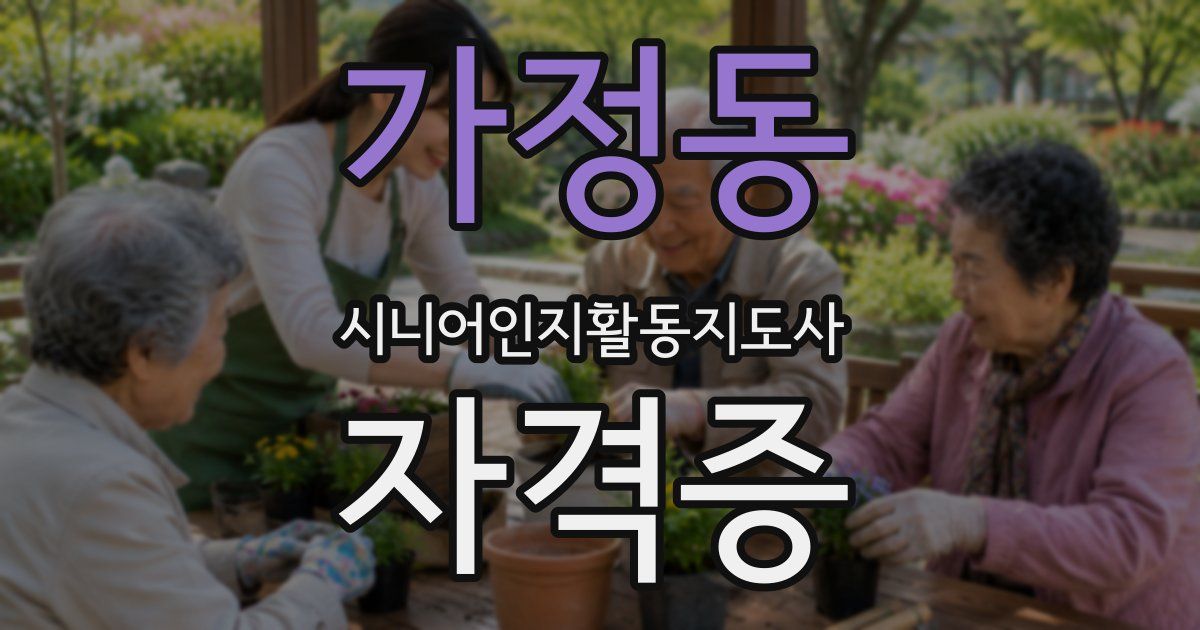 가정동 시니어인지활동지도사 자격증
