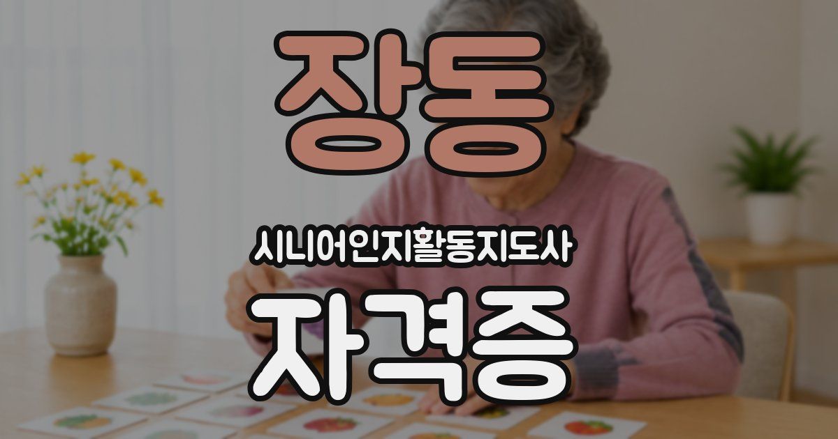 장동 시니어인지활동지도사 자격증