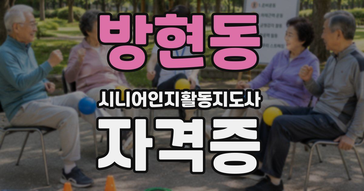 방현동 시니어인지활동지도사 자격증