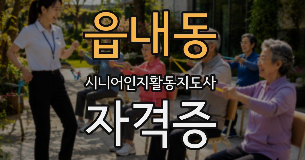 읍내동 시니어인지활동지도사 자격증