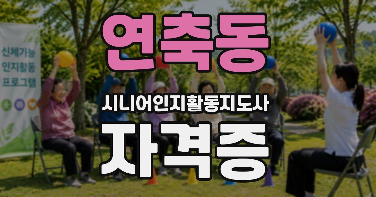 연축동 시니어인지활동지도사 자격증
