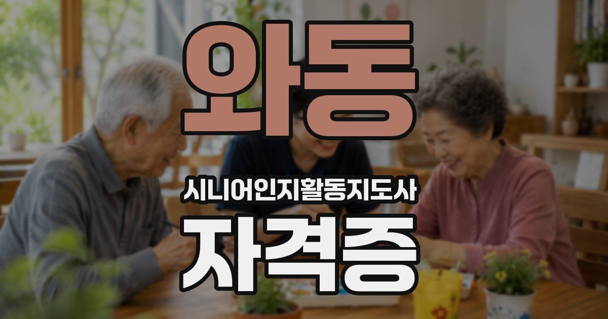 와동 시니어인지활동지도사 자격증