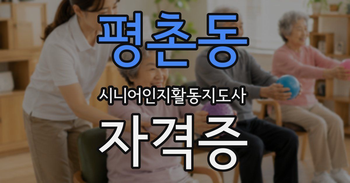 평촌동 시니어인지활동지도사 자격증