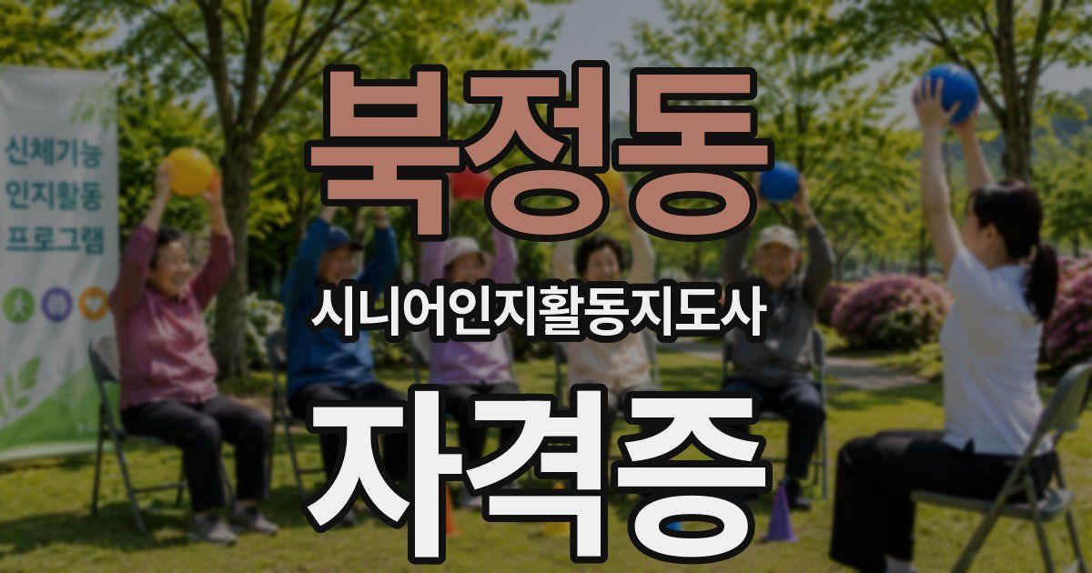 북정동 시니어인지활동지도사 자격증