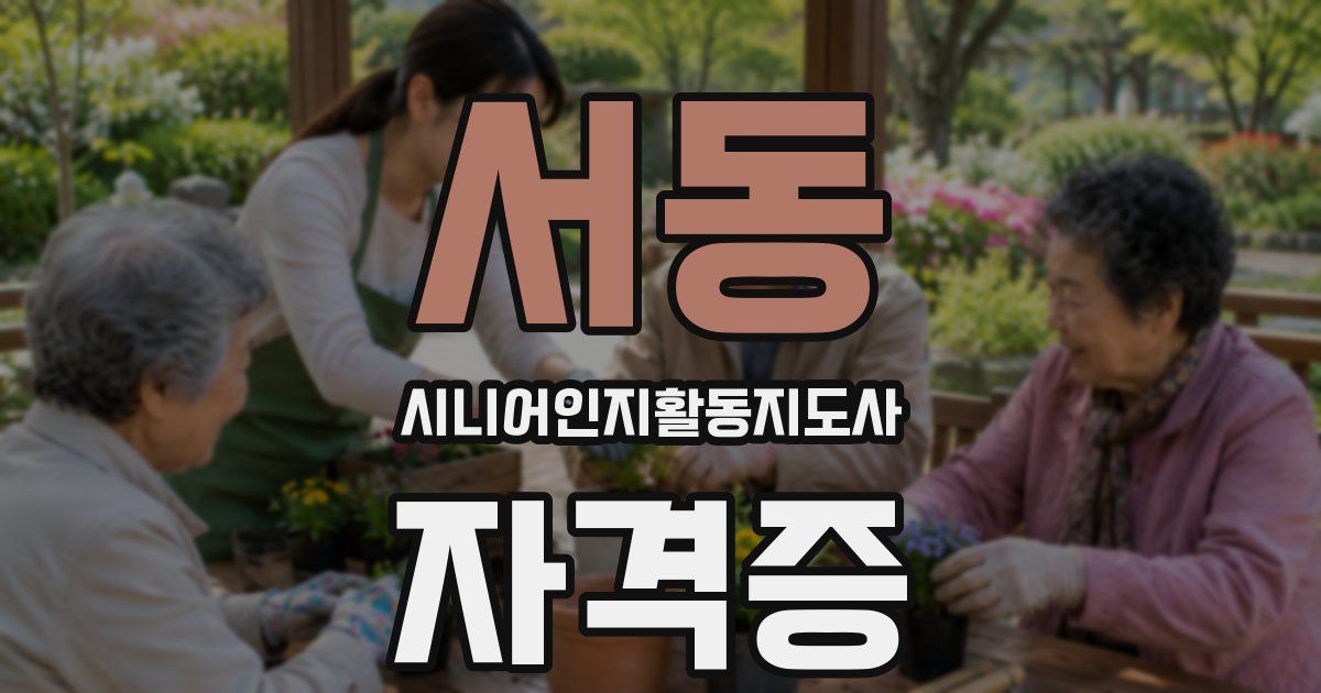 서동 시니어인지활동지도사 자격증