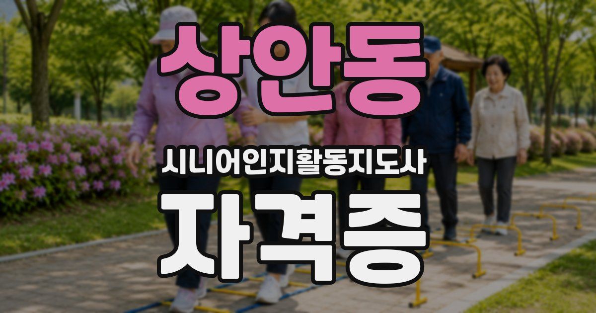 상안동 시니어인지활동지도사 자격증