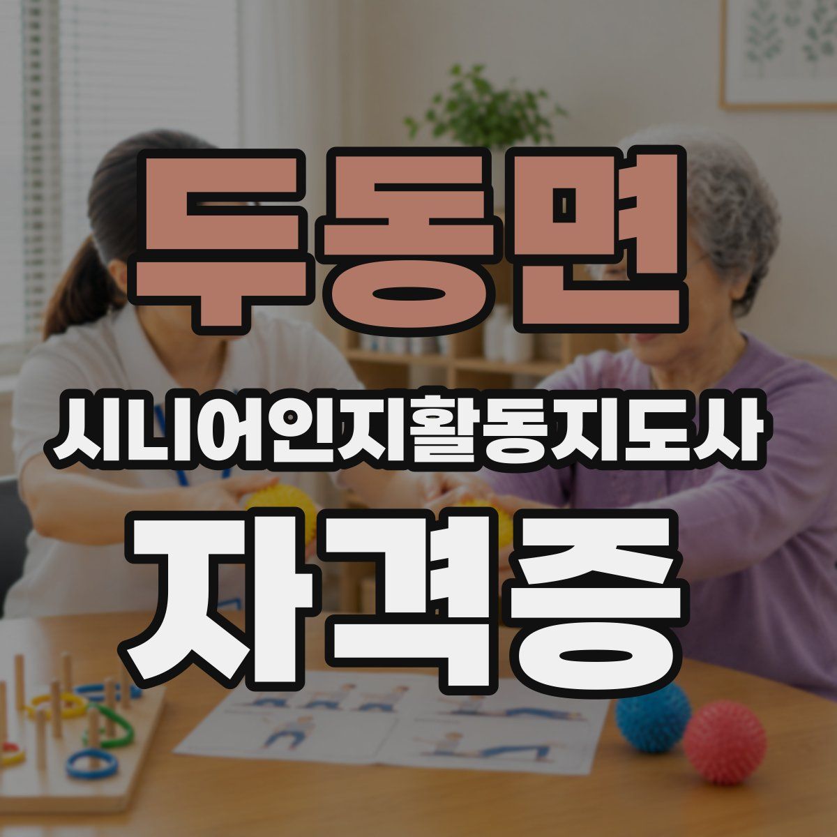 두동면 시니어인지활동지도사 자격증