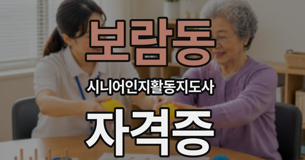 보람동 시니어인지활동지도사 자격증
