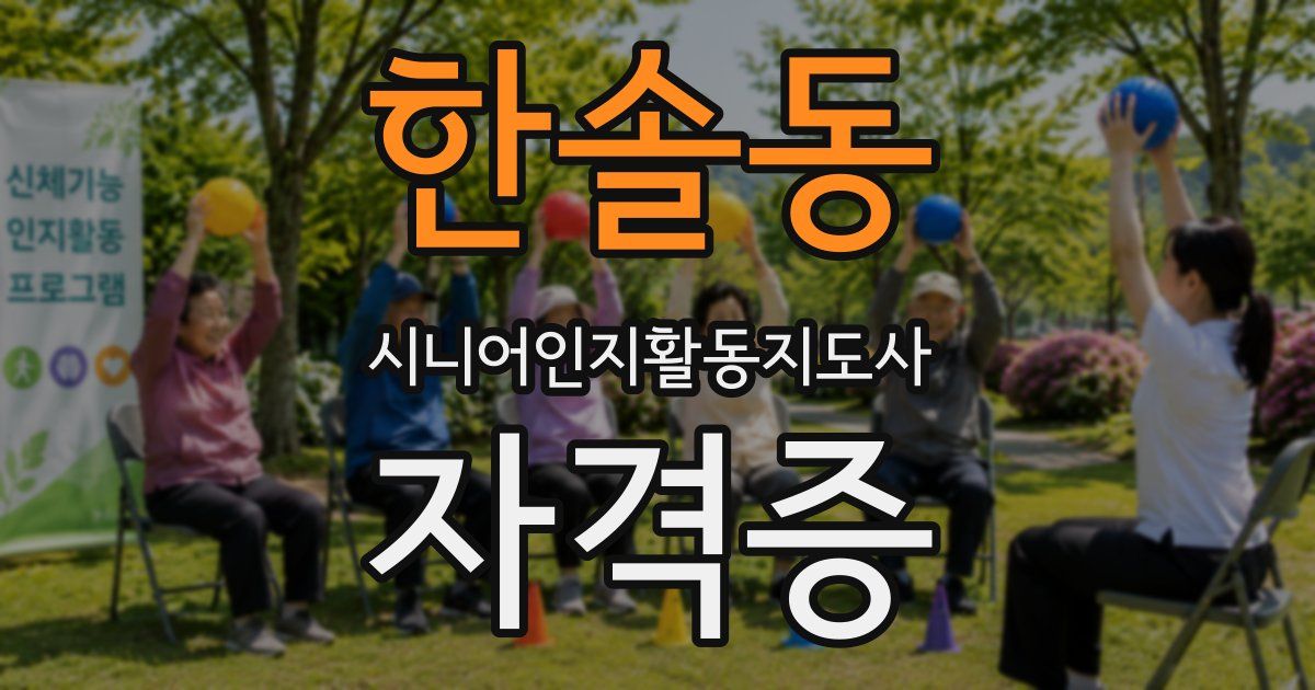 한솔동 시니어인지활동지도사 자격증