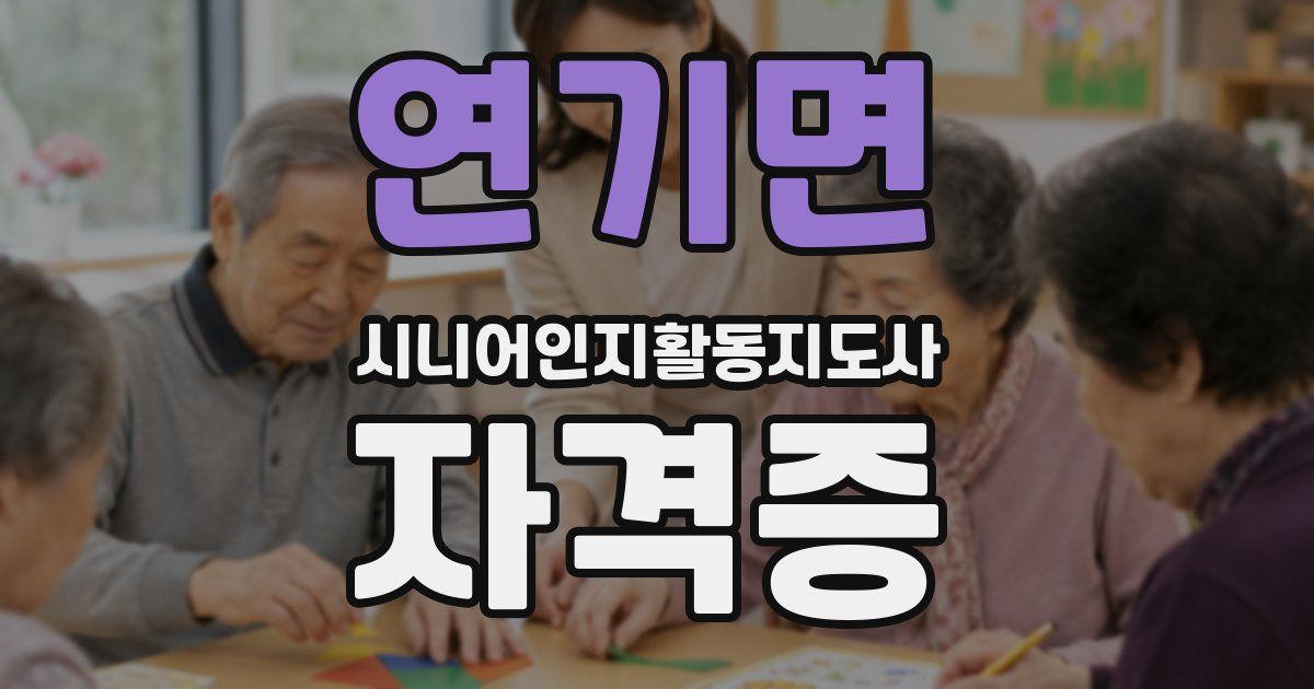 연기면 시니어인지활동지도사 자격증