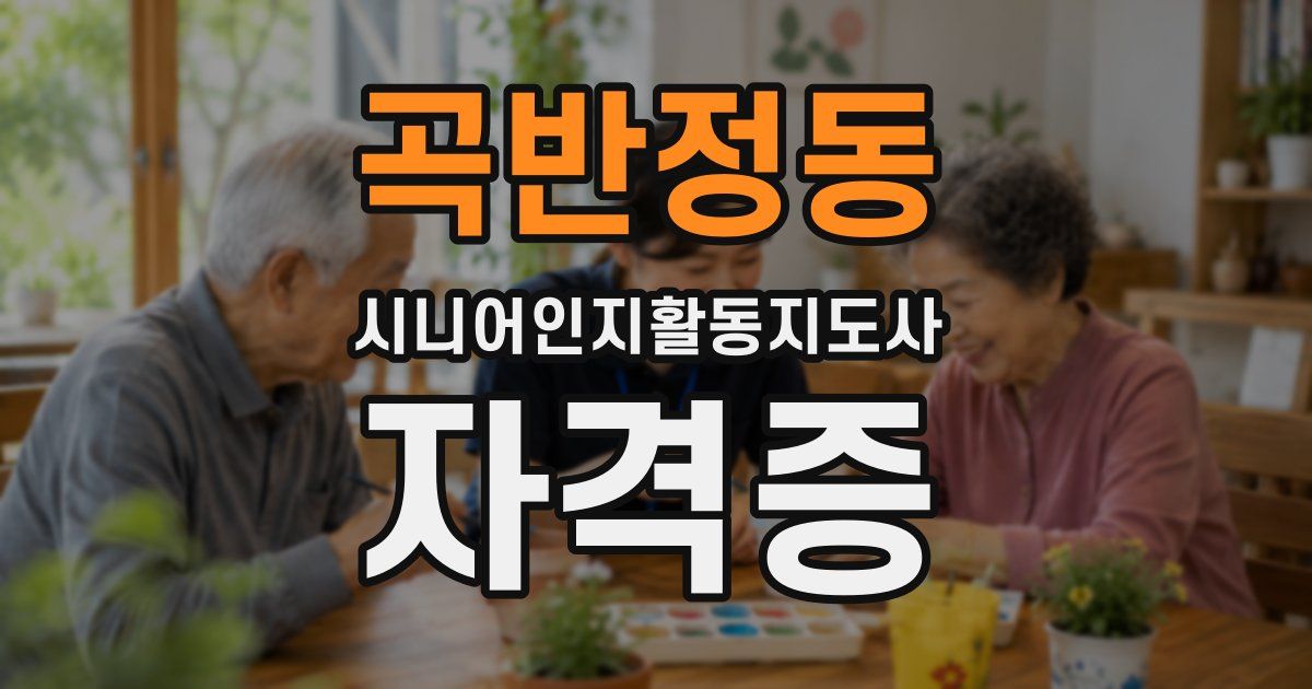 곡반정동 시니어인지활동지도사 자격증