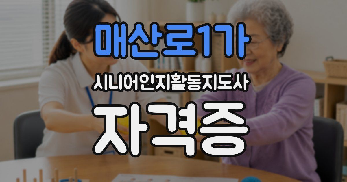 매산로1가 시니어인지활동지도사 자격증