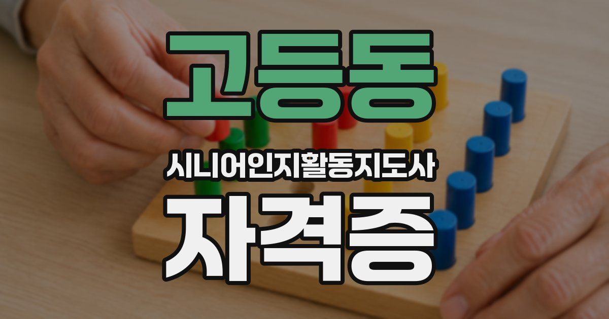 고등동 시니어인지활동지도사 자격증