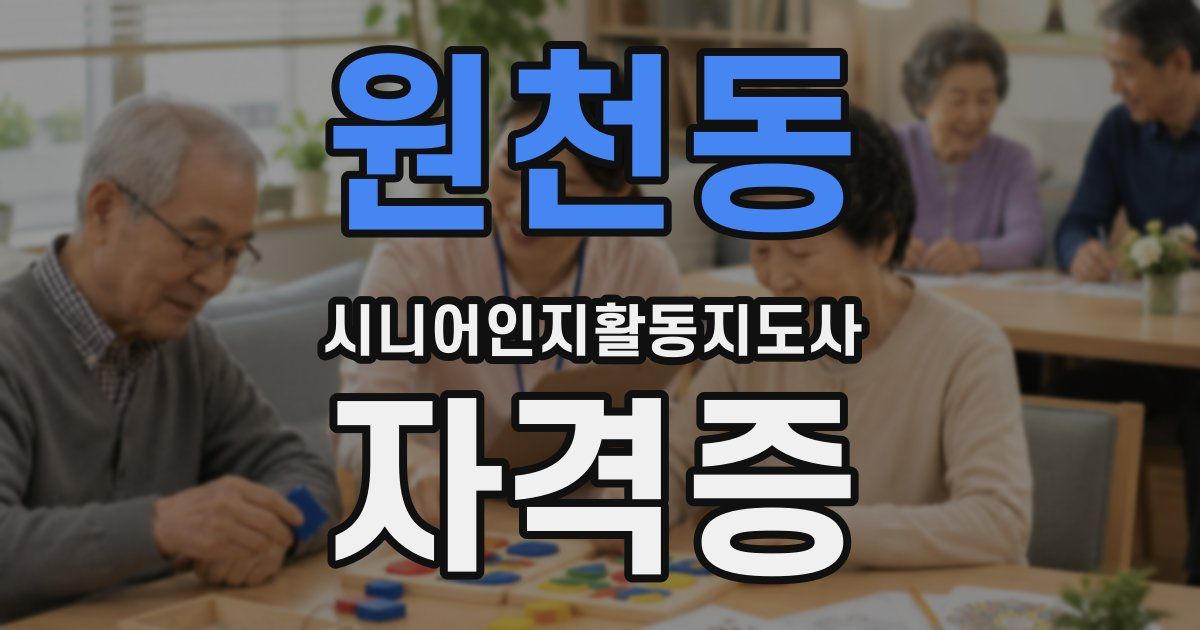 원천동 시니어인지활동지도사 자격증