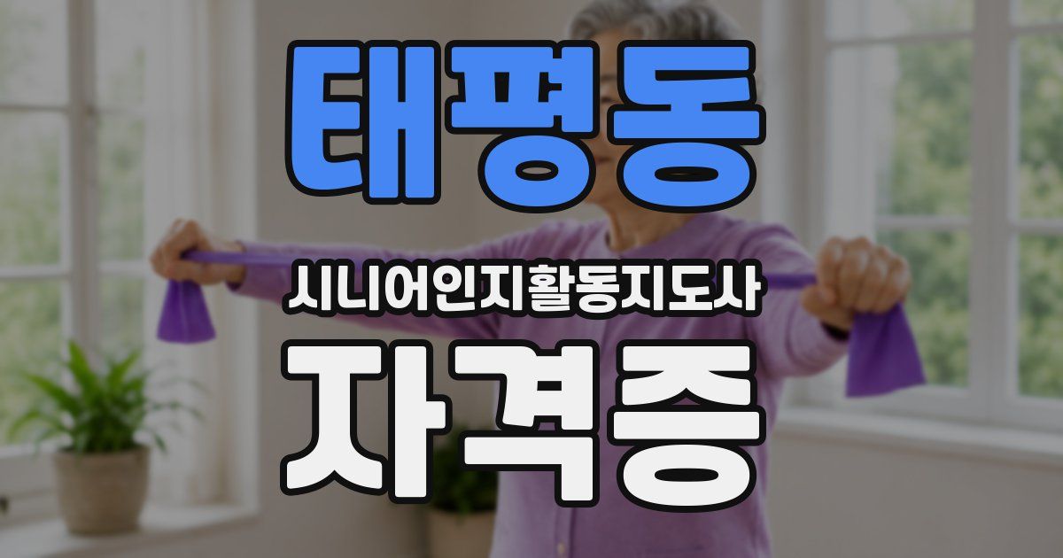 태평동 시니어인지활동지도사 자격증