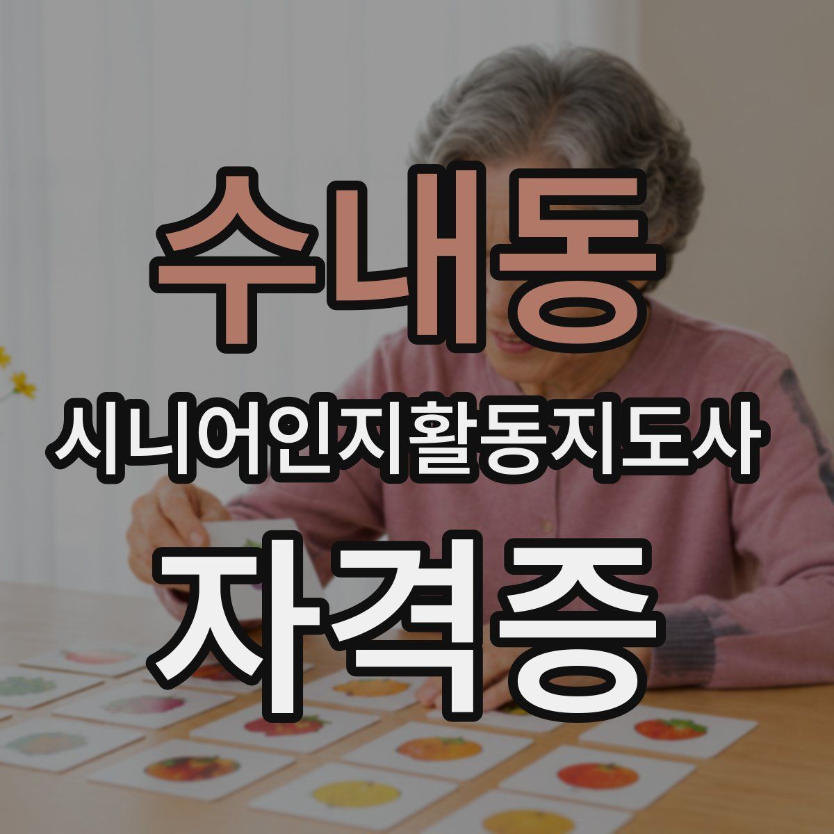 수내동 시니어인지활동지도사 자격증
