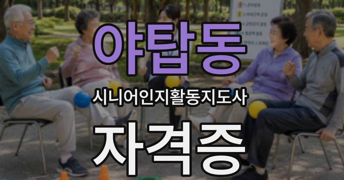 야탑동 시니어인지활동지도사 자격증