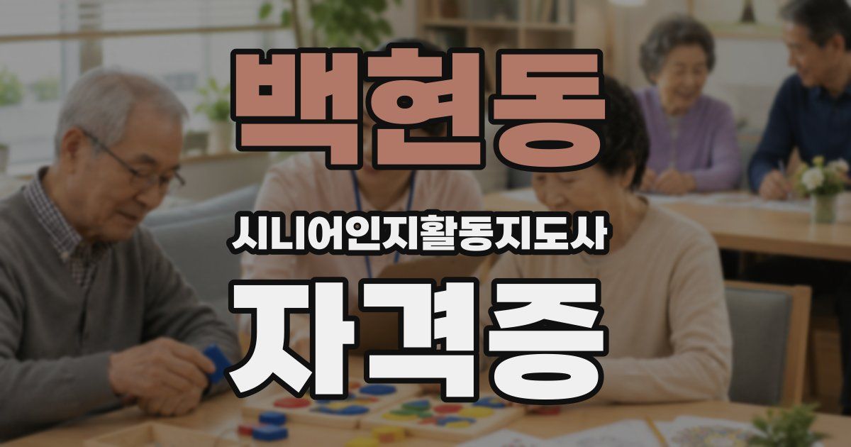 백현동 시니어인지활동지도사 자격증