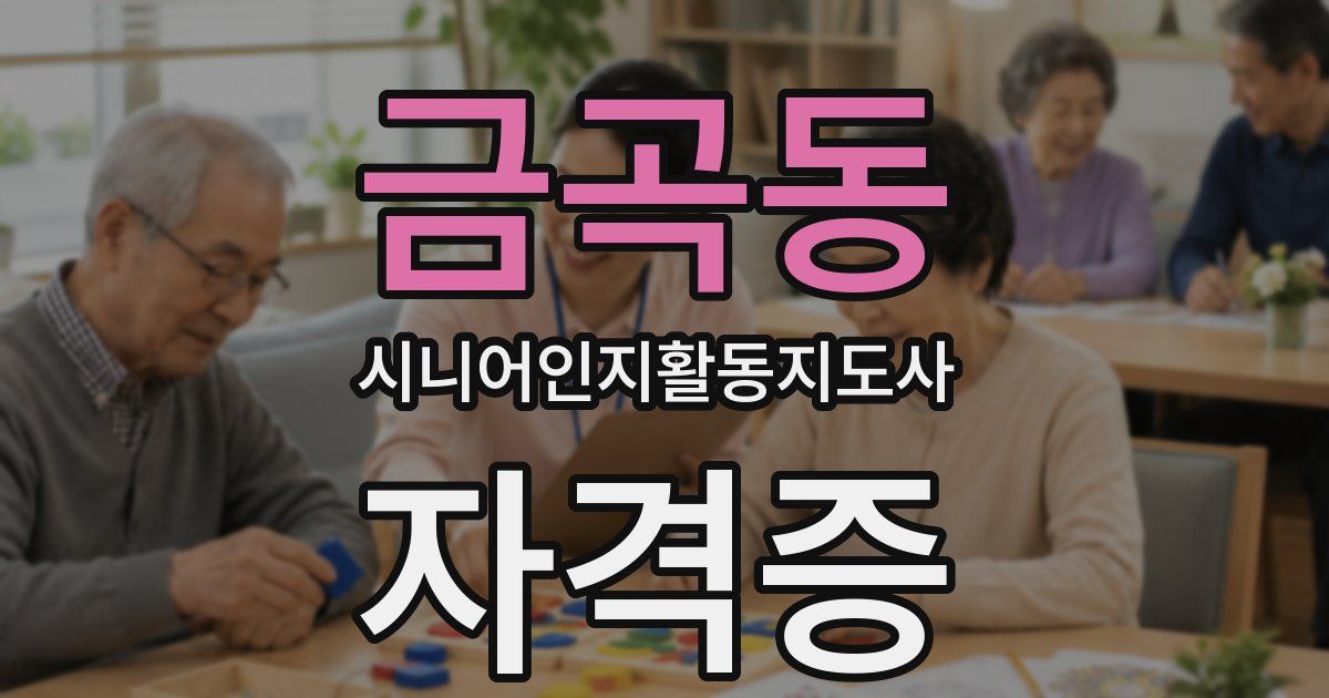 금곡동 시니어인지활동지도사 자격증