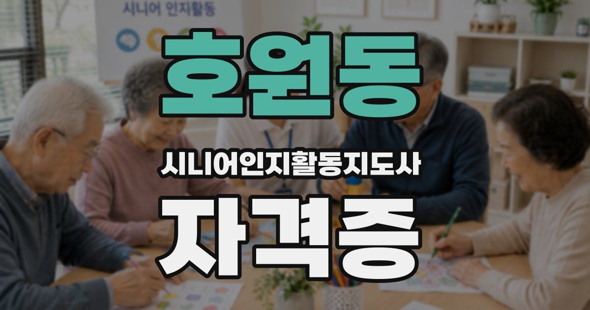 호원동 시니어인지활동지도사 자격증