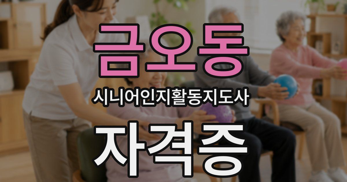 금오동 시니어인지활동지도사 자격증